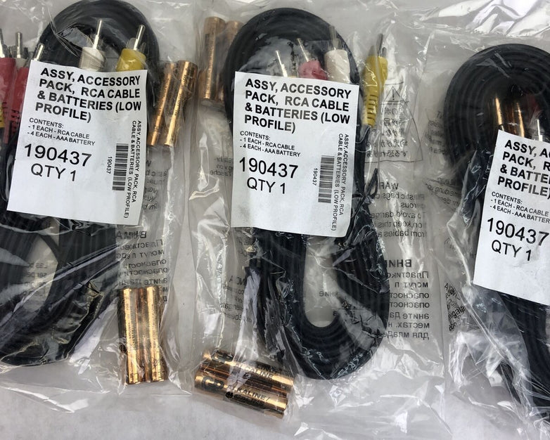 Lot of 5 - Accessory Pack - 1 RCA Cable & 4 - AAA Batteries 190437