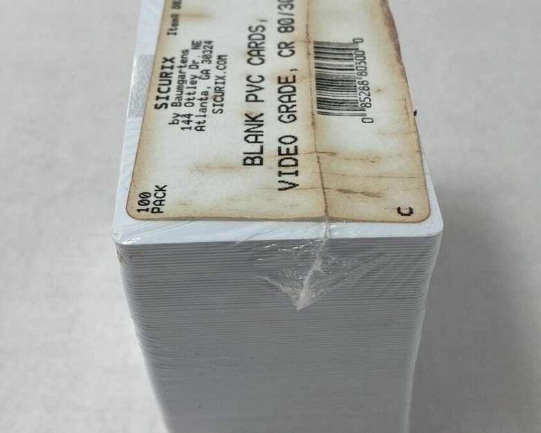 Lot of 2 Sicurix by Baumgartens 100 Pack Blank PVC Cards Video Grade CR 80/30