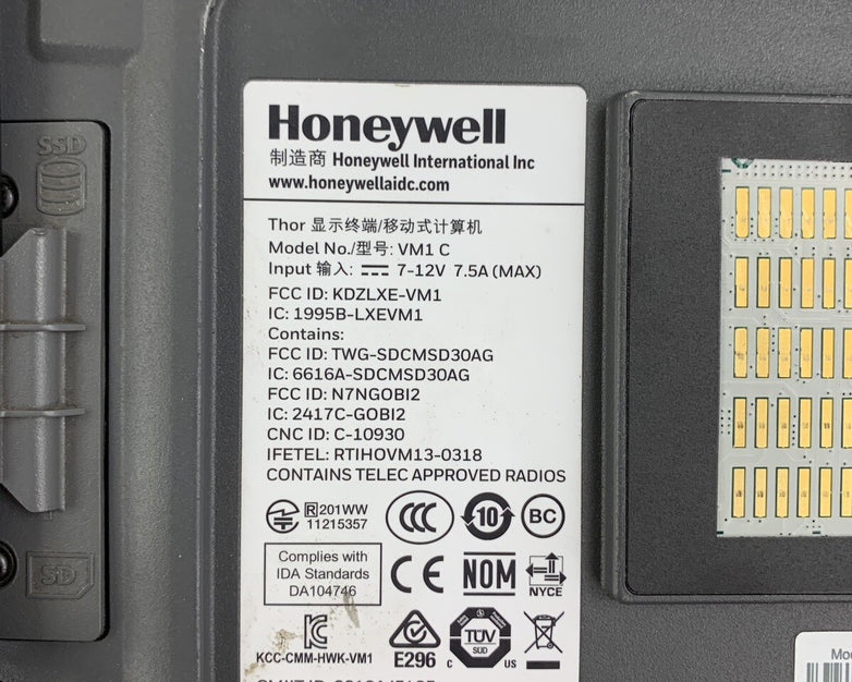 Honeywell Thor VM1C Mount Computer Atom 2530 1 GB Ram W/Dock No OS No Flash