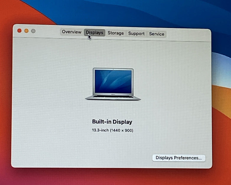 Apple MacBook Air A1466 2014 13" 1.4GHz i5 4GB RAM 250GB SSD os11.7.1 515 Cycles