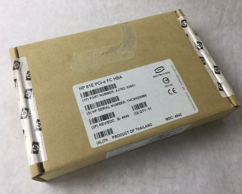 HP 81E PCI-e FC HBA, AJ762-63001, New in Box, Unopened,