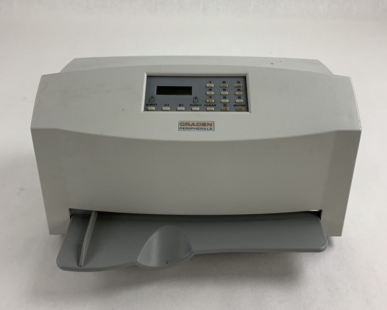 Craden Peripherals DP9 Passbook/Transcation Printer Tested No Ribbon White