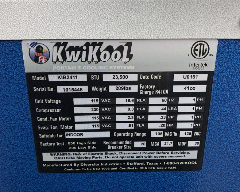 Kwikool KIB2411 Portable A/C Blows Air Not Cooled