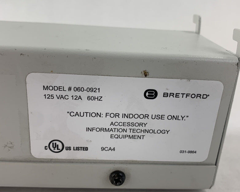 Bretford 060-0922 Power Strip 125 VAC 12A 60HZ 6 Outlet