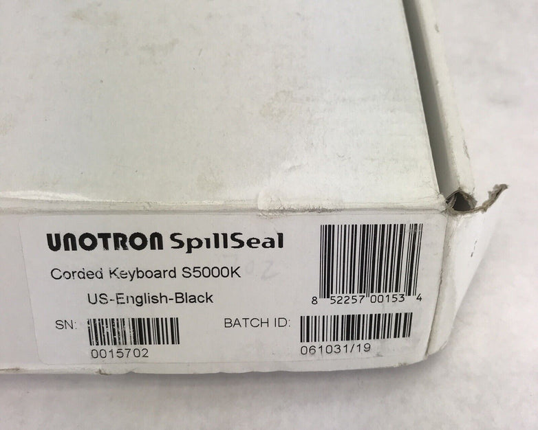 Unotron SpillSeal Washable Black Keyboard S6000K
