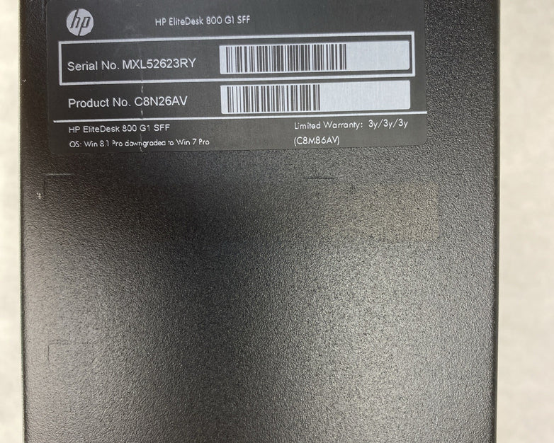 HP EliteDesk 800 G1 SFF Intel Core i5-4590 3.30GHz 1x8GB RAM No HDD OS