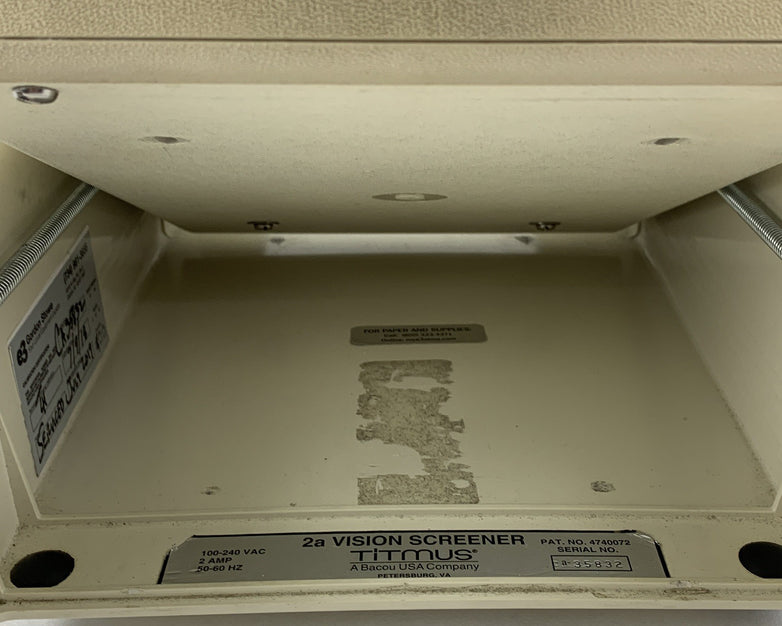 Titmus 2a Vision Screener Tester Powers on W/ Manual and Test Card
