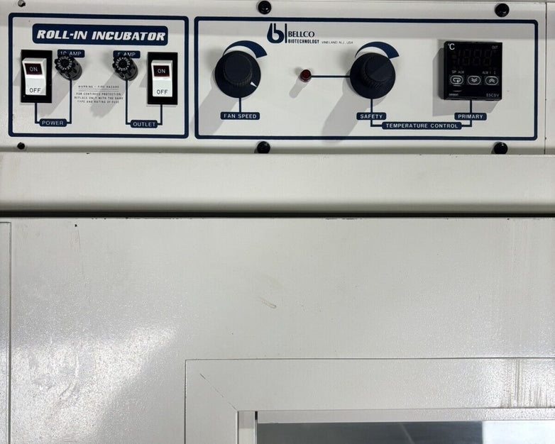 Bellco Glass Laboratory Roll-In Incubator Oven Chamber Powers On