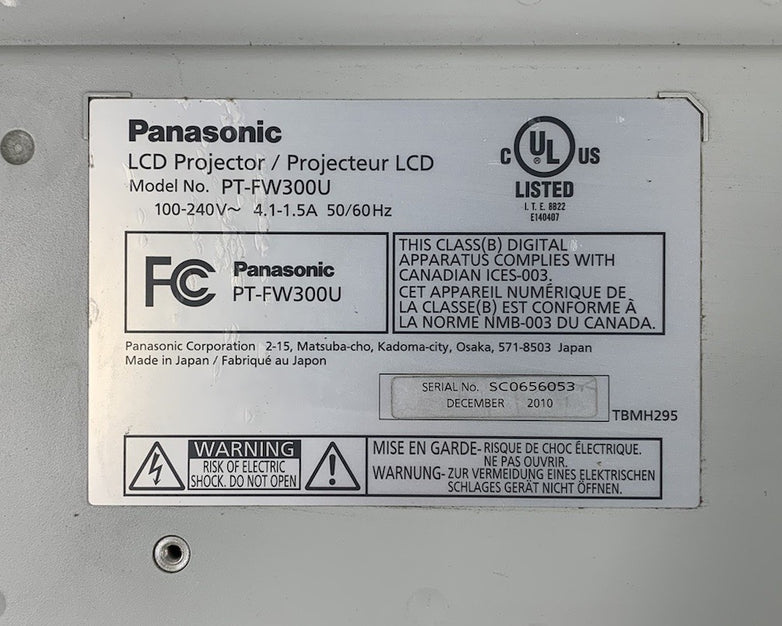Panasonic PT-FW300U WXGA LCD Projector