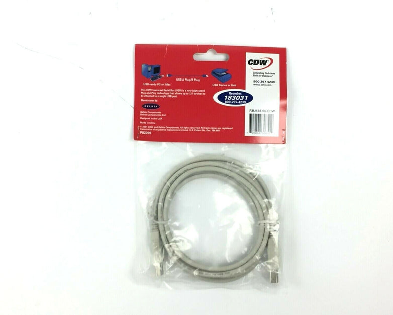 CDW 6' USB A/B Cable F3U133-06-CDW (Lot of 7)
