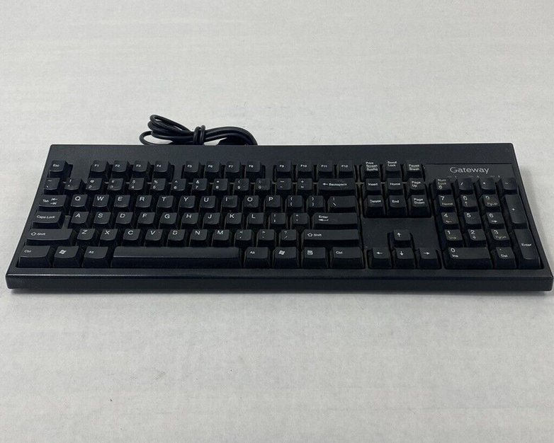Black Gateway KU-0447 USB Wired PC Computer Keyboard Tested
