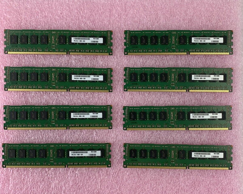 Lot of 8 Micron 4GB PC3-12800R DDR3 ECC SERVER RAM MT18JSF51272PDZ-1G6K1HE