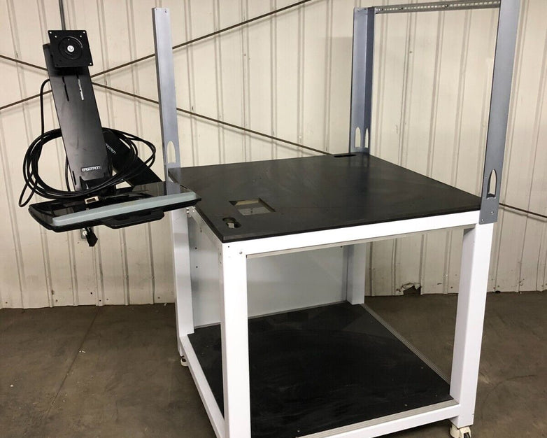 Unbranded Balance Medical Lab Rolling Work Table w/ Ergotron Mount 40"x40"x40"