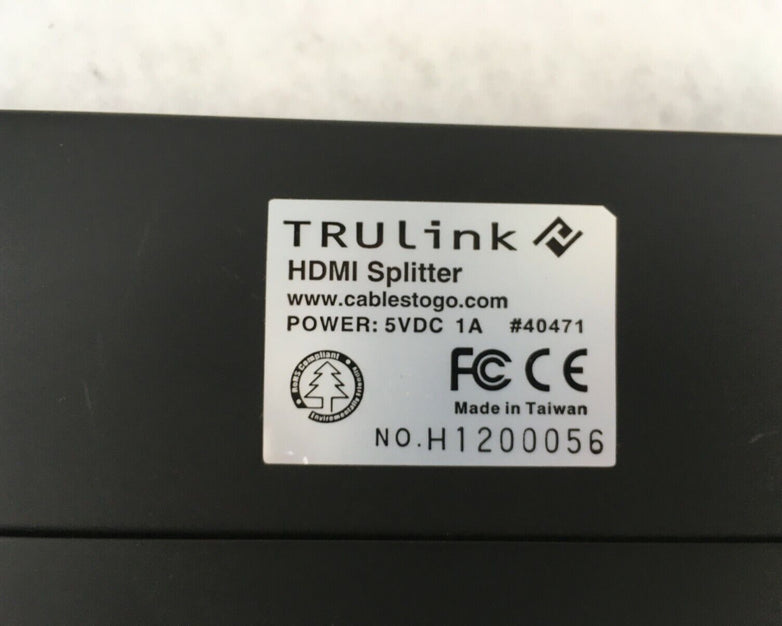 TRULINK 40471 2-Ports HDMI External Video Audio Splitter