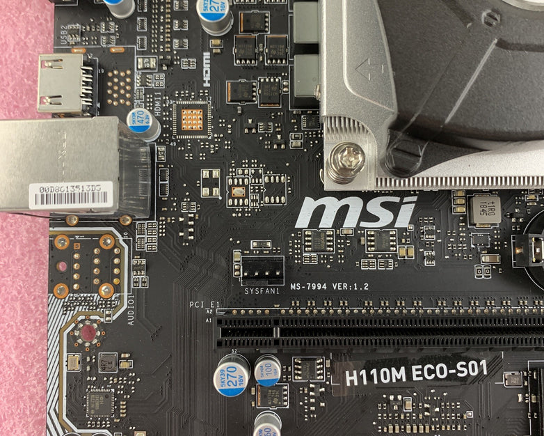 MSI H110M ECO-S01 Intel Celeron G3900 2.80GHz 8 GB Ram LGA1151 Motherboard No IO