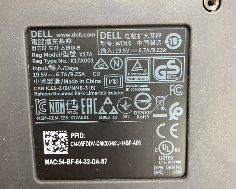 Dell 05FDDV WD15 K17A Laptop USB-C Docking Station 0PM41V (Lot of 2)
