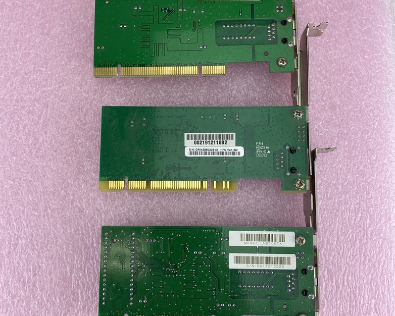 Lot of 3 various Ethernet 100Mbs LAN PCI cards DGE-530T LNE100TX PCB-E570-AA5
