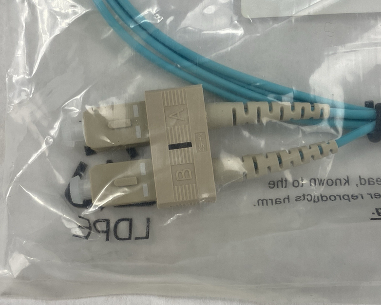 Belkin F2F402L7-01M-G LC to SC 1M LO Multimode Aqua 10Gb Fiber Optic Cable