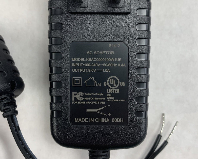 Unbranded KSAC0900100W1US 9V 1A AC Adapter - No Tip (Lot of 6)