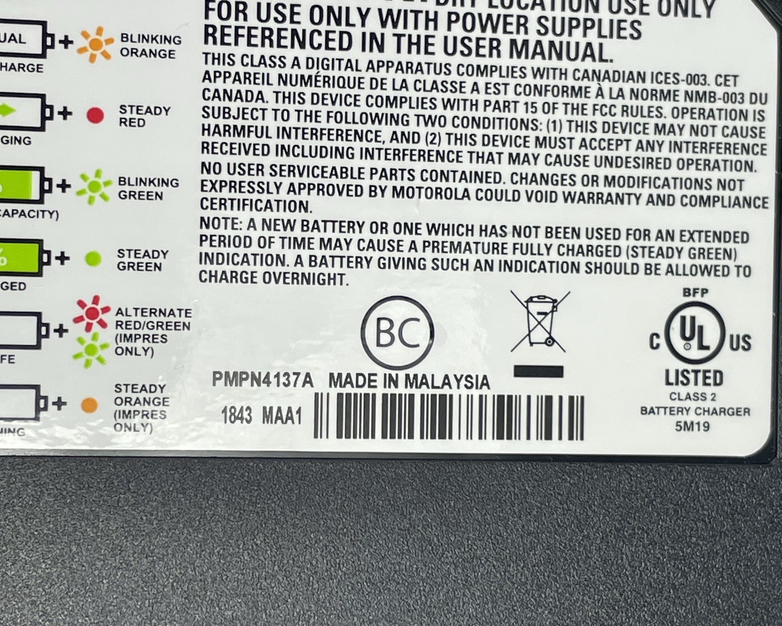 Motorola PMPN4137A Impres Adaptive Charger Untested