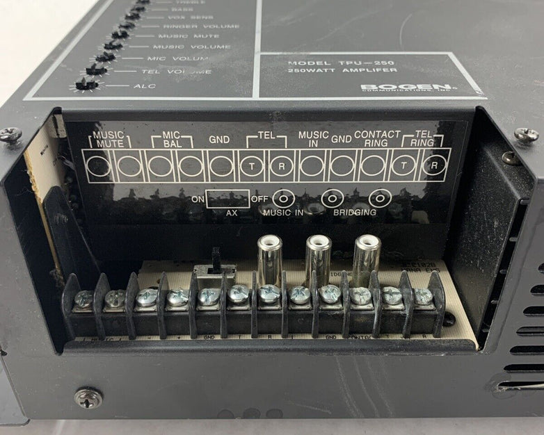 Bogen TPU-250 250 Watt Amplifier Amp Power Tested No Output For Parts and Repair