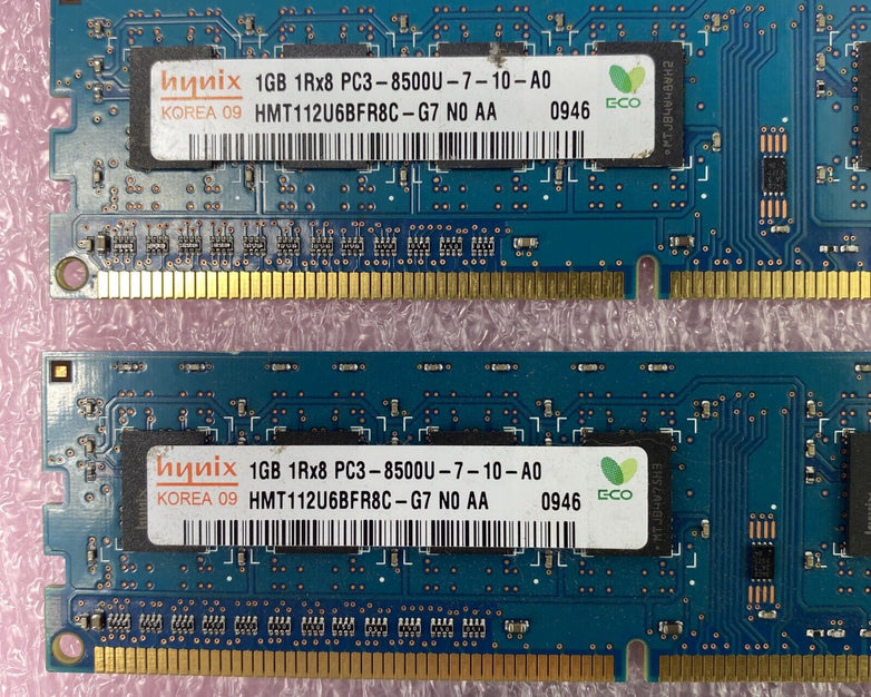 1GB Hynix HMT112U6BFR8C-G7 1Rx8 PC3-8500U DDR3 Non-ECC Desktop RAM (Lot of 10)