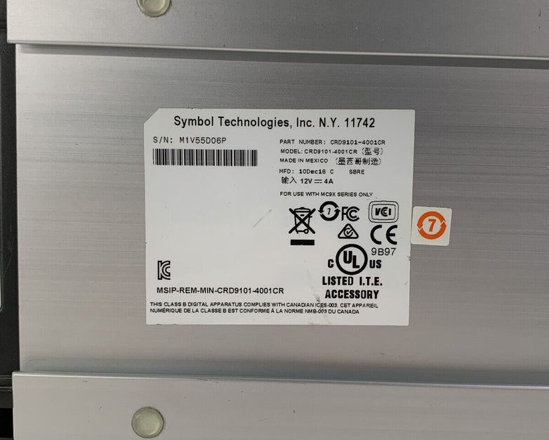 Symbol CHS9000-4001CR 4-Bay Charging Station No Power Supply Untested