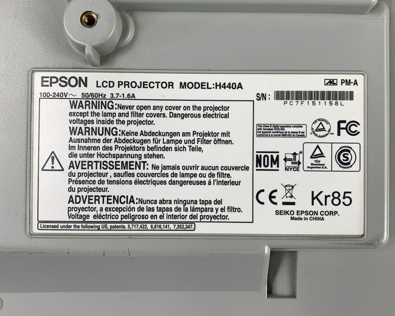 Epson Brightlink H440A LCD Projector 1518 Lamp Hours