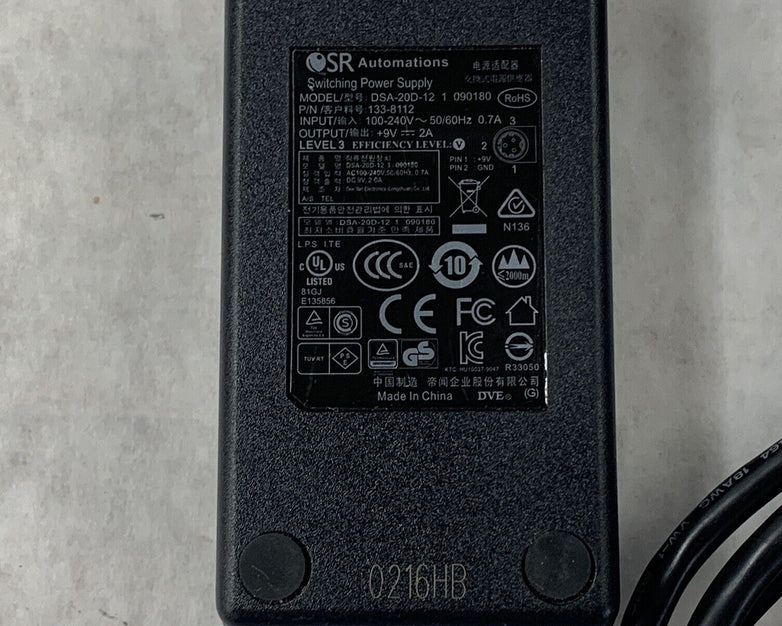 SR AC Switching Power Adapter 18W 9V 2A for Korg KA310 DSA-20D-12