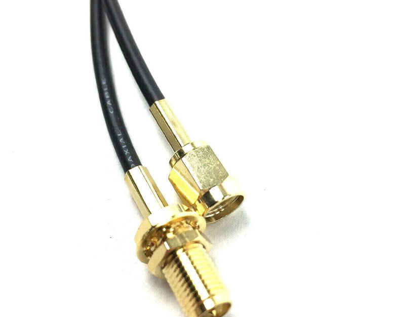 2FT RG174 SMA-RP Male to SMA-RP Male to SMA-RP Female Cable