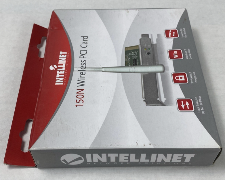 Intellinet 150N Wireless PCI Card with 3dBi Detachable Dipole Antenna