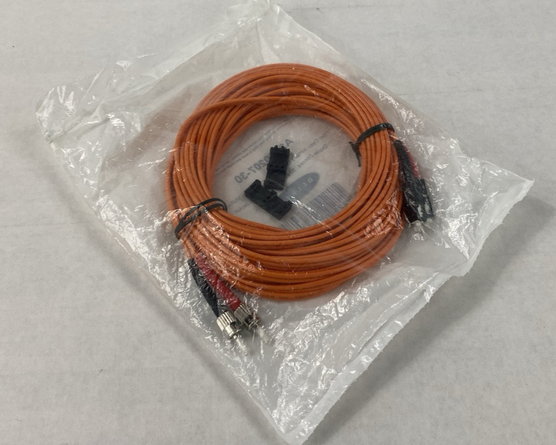 Belkin A2F20207-30 Fiber Optic Jumper Cable 30ft ST to SC Duplex Zipcord Orange