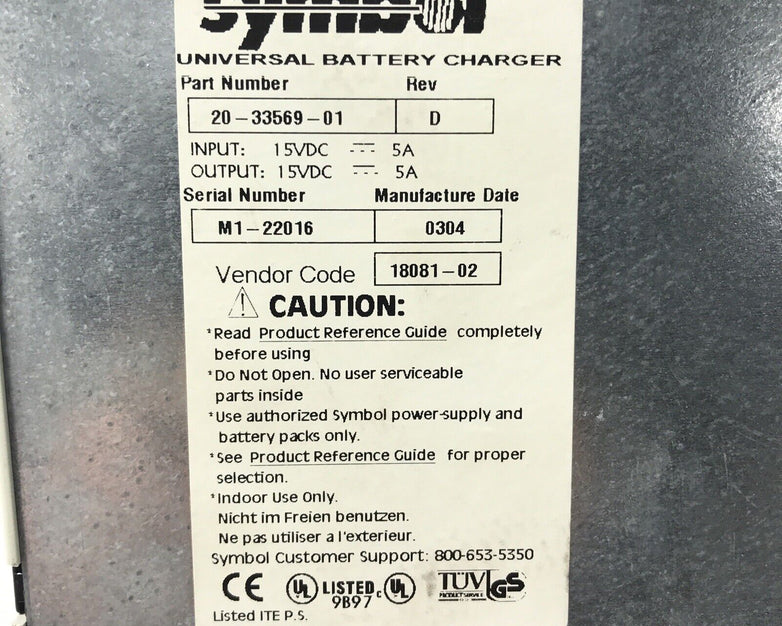 Symbol 20-3356-01 Universal Battery Charger W/ All Batteries