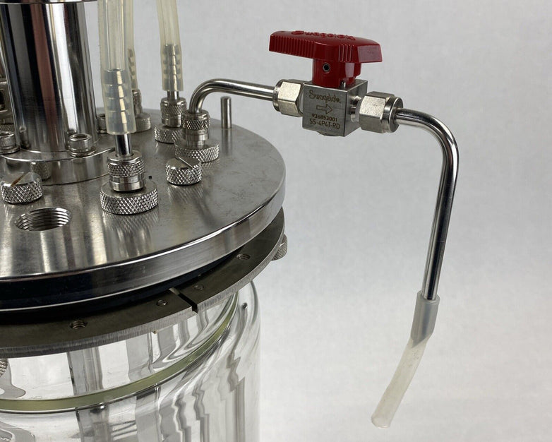 Eppendorf G-1395-13 3L Liter Glass Jacketed Vessel Bioreactor