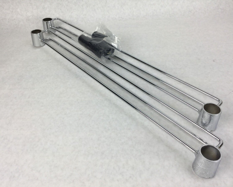 NEXEL Chrome Shelving Bar for Wired Shelving 1 Pair 655CP21 w/4 Shelf Clips