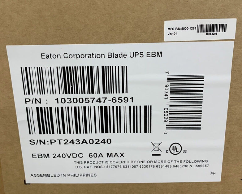 Eaton 103005747-6591 Blade UPS Extended Battery Module Recharge Date 3/14/2024