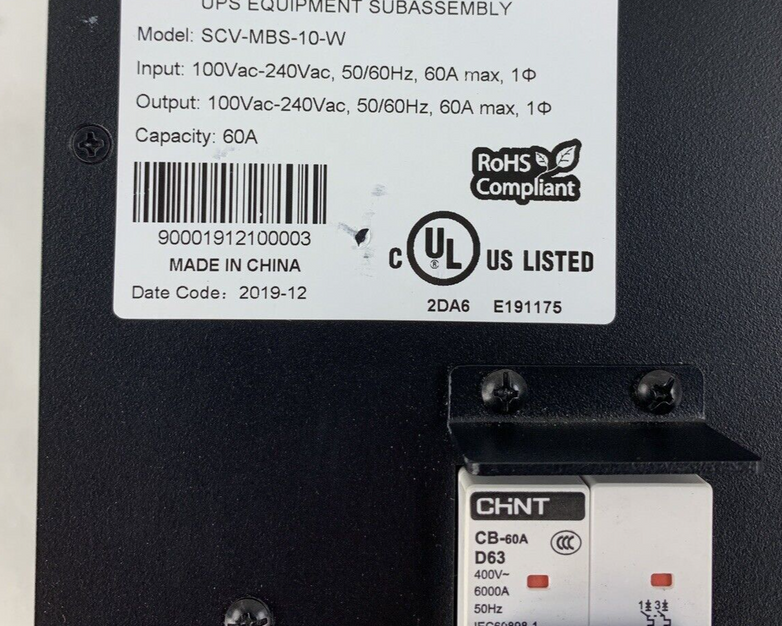 Stack SCV-MBS-10-W Wall Mountable Maintenance Bypass W/ CHNT D63