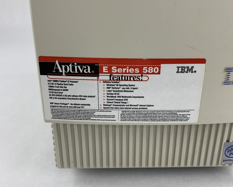 IBM Aptiva E580 Vintage Computer Pentium III 450 MHz 96 MB No OS No HDD
