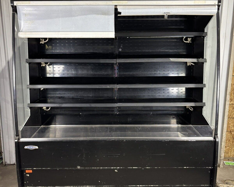 Federal Industries RSSM678R-3 Black 71" Self Serve Four Shelf Air Curtain Powers