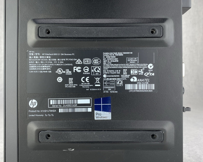HP EliteDesk 800 G1 DM Intel Quad Core i5-4590T 2.0GHz 8GB RAM WiFi No AC HDD OS