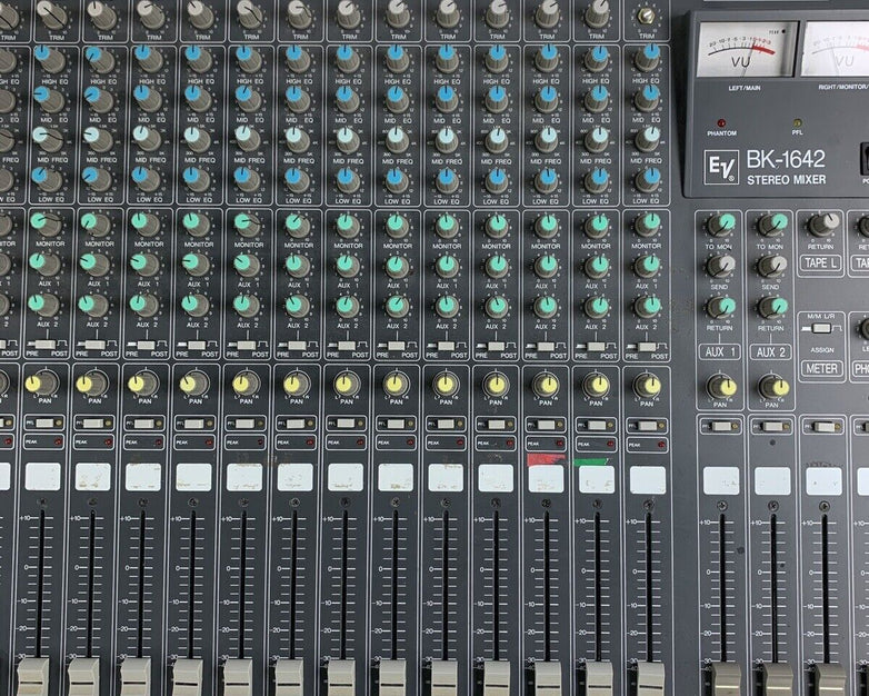 EV Electro Voice BK-1642 16-Channel Pro Stereo Mixer Tested w/ Bad Meters