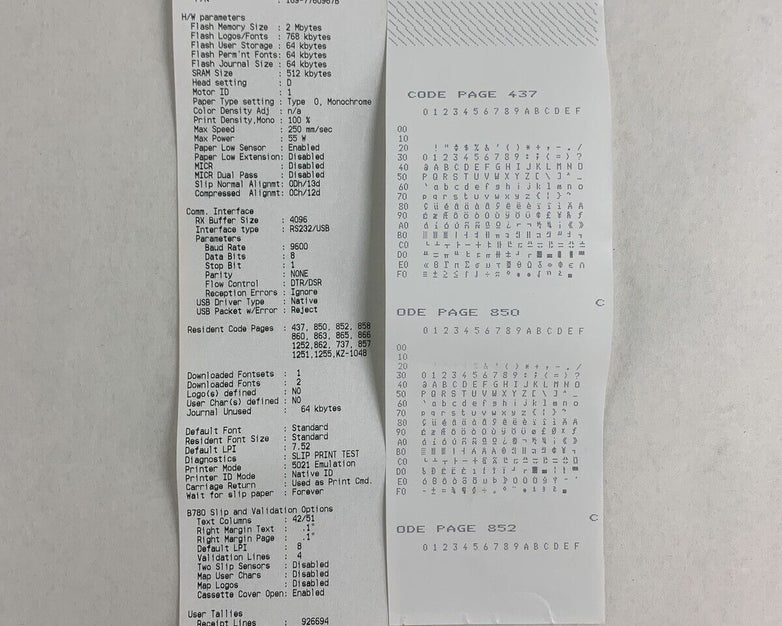 Cognitive TPG B780-720D-T003 B780 Hybrid Receipt and Slip Printer Tested No PS
