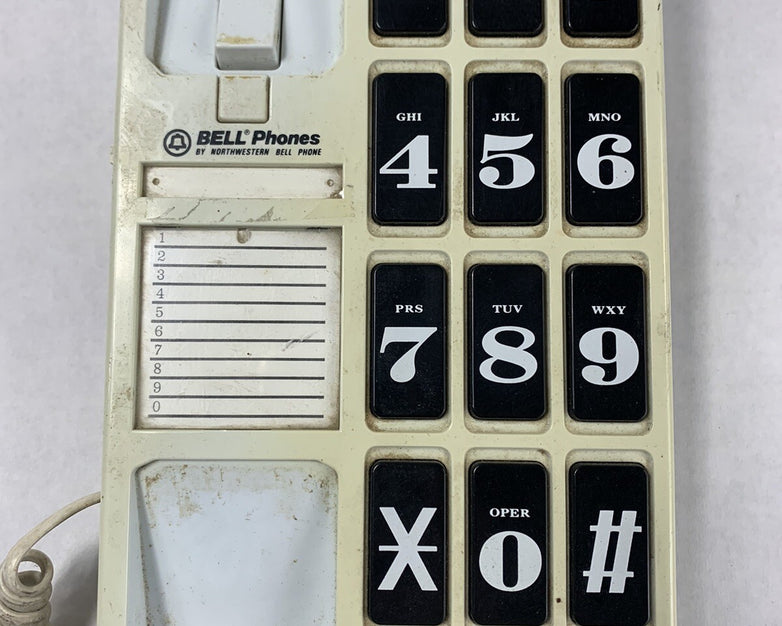 Vintage BELL EZ Button Big Button Corded Phone
