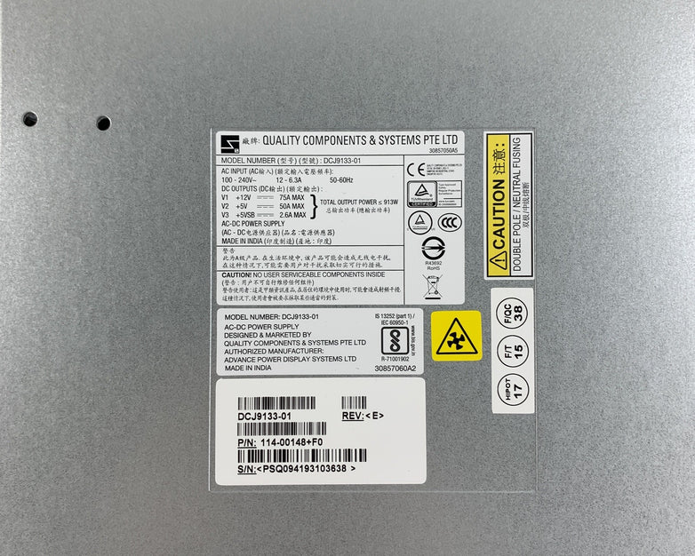 NetApp DCJ9133-01 114-00148+F0 913W 240V Power Supply