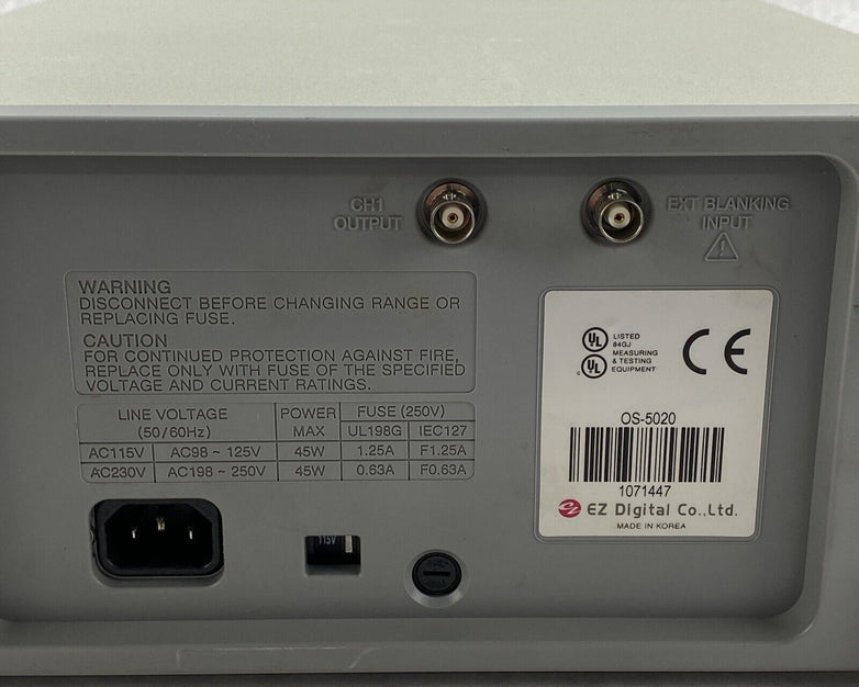 EZ Digital OS-5020 Analog Oscilloscope 20MHz