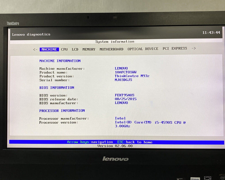 Lenovo ThinkCentre M93z 23" AIO Intel Core i5-4590S 3.0GHz 8GB RAM No HDD OS