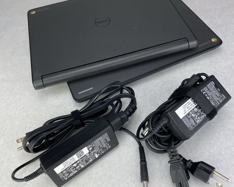 Dell Chromebook 11 3120 P22T 11.6" TouchScreen Tested Reset AC Adapter Lot Of 2