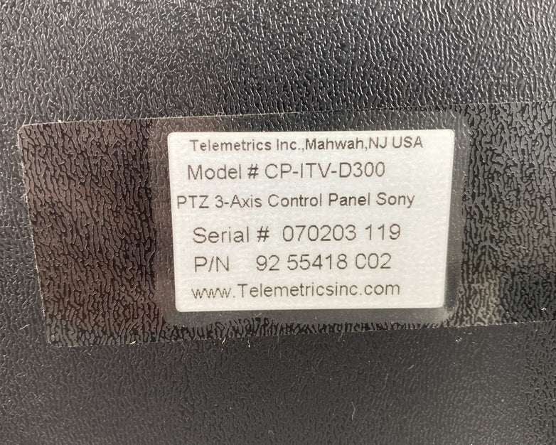 Telemetrics CP-ITV-D300 Camera Control Panel No AC Adapter Untested