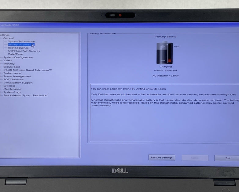 Dell Latitude 5500 Intel Core i5-8365U 1.60GHz 8GB RAM 15.6" No HDD No OS