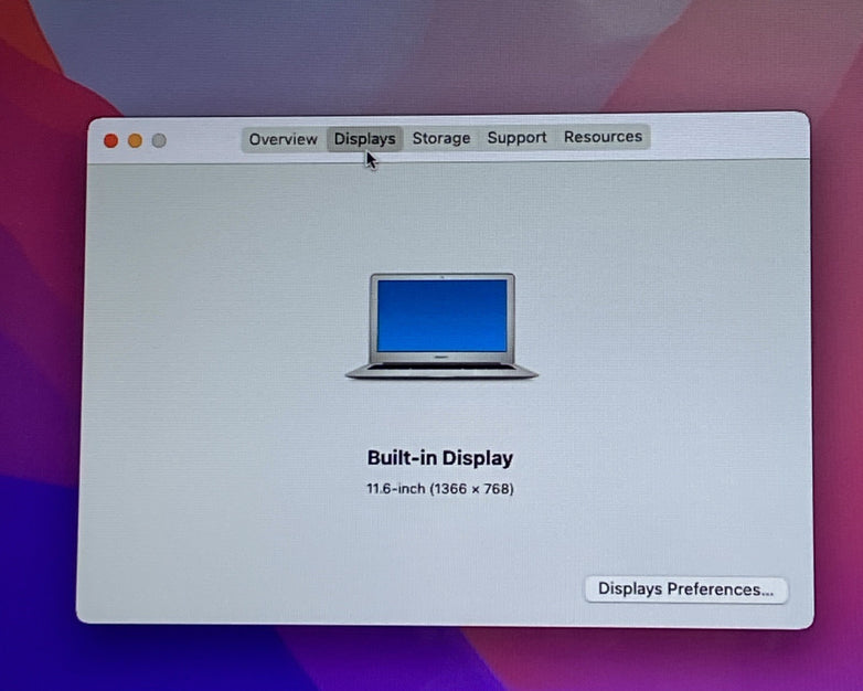 Apple MacBook Air A1465 2015 11" 1.6Ghz i5 4GB RAM 120GB SSD os12.7.6 304 Cycles